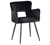 Beliani 2 Chaises de Salle à Manger Rétro Pieds en Acier et Velours Noir Sanilac
