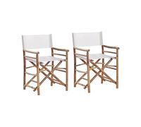 Beliani - 2 Fauteuils Metteur en Scène - Molise - en Bambou et Tissu Polyester,
