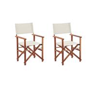 Beliani - 2 Fauteuils Metteur en Scène - Cine - en Bois d'Acacia et Tissu P