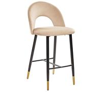 Lot de 2 chaises de bar en velours beige FALTON