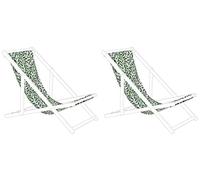 Beliani 2 Toiles de Transat 113 x 44 cm en Polyester Vert Anzio/Avellino