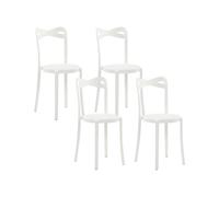 Beliani - 4 Chaises de Salle à Manger - Camogli - en Plastique, Blanc