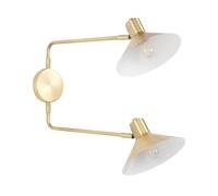 Beliani Applique Murale en Métal Doré à 2 Abat-Jours Réglables Style Moderne Kadassa