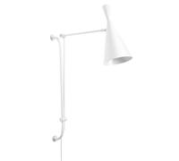 Beliani Applique Murale Moderne en Métal avec Abat-Jour Conique Bras Réglable avec Interrupteur Blanche Marisa