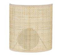 Beliani Applique Murale Moitié de Tambour Abat-Jour en Rotin Naturel Salon Chambre Cario
