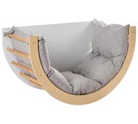 Beliani Arche d'escalade Multifonctionnelle en Bois de Pin 3 en 1 Balancelle Table Chaise Meuble Chambre Salle de Jeux Enfant Montessori Marron Clair Nimbin