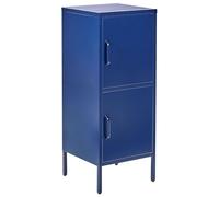 Beliani Armoire à 2 Portes en Acier Bleu Marine pour Bureau ou Couloir Industriel Huron