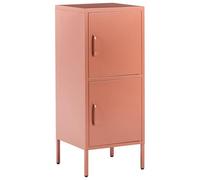 Beliani Armoire de Rangement de Bureau en Métal à 2 Portes et 4 Étagères Marron Doré Huron