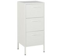 Beliani Armoire de Rangement en Métal à 3 Tiroirs Industrielle pour Bureau à Domicile Blanche Wostok