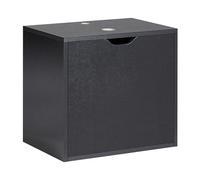 Beliani Armoire de Salle de Bain Suspendue en MDP 44 x 40 cm avec 1 Porte Noir Suzano