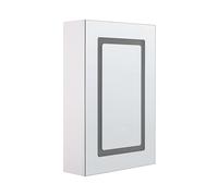 Beliani Armoire de Toilette Murale avec Miroir Lumineux LED 40 x 60 cm Rangement Suspendu Fonctionnel et Pratique pour Salle de Bain de Style Moderne