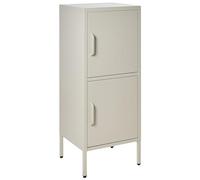 Beliani Armoire en Métal à 2 Portes 4 Étagères Meuble de Rangement Beige Huron