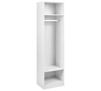 Beliani Armoire Ouverte Moderne Haute et Étroite avec 2 Étagères Panneau de Particules Placage Papier Chambre Couloir Blanche Hamilton