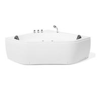 Beliani - Baignoire angle balnéo 140 cm en acrylique blanc avec LED MEVES