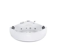 Beliani - Baignoire angle balnéo 150 cm blanche avec LED SENADO
