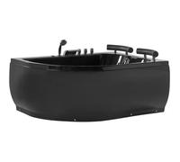 Beliani - Baignoire balnéo noire angle côté gauche avec LED PARADISO