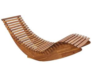 Beliani Bain de Soleil à Bascule pour Jardin et Patio en Bois d'Acacia Clair Naturel Brescia II