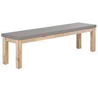 Beliani Banc de Jardin 160 x 40 cm avec Assise en Béton Résistant et Pieds en Bois Naturel Acacia pour Extérieur au Style Scandinave