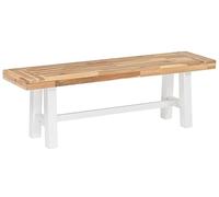 Beliani Banc de Jardin 3 Places en Bois d'Acacia Bois Clair et Blanc Traditionnel Scania