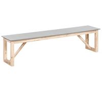 Beliani Banc de Jardin 3 Places Plateau en Béton Pieds en Bois d'Acacia Meuble d'Extérieur Gris Notteri