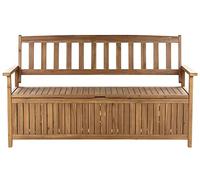 Beliani Banc de Jardin avec Rangement 120 cm en Bois d'Acacia Marron avec Rangement Sovana