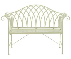 Beliani Banc de Jardin Effet Vieilli Vert Clair avec Accoudoirs en Métal 2 Places Milazzo