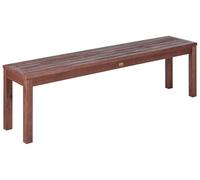 Beliani Banc de Jardin en Bois d'Eucalyptus Marron Foncé 160 cm Look Naturel et Très Tendance pour Jardin ou Terrasse Style Rustique Tuscania