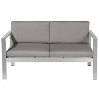 Beliani - Banc de Jardin - Salerno - en Structure Aluminium, en Tissu Gris Foncé