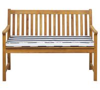 Beliani - Banc de Jardin - Vivara - 120 cm, en Bois d'Acacia, Coussin Bleu