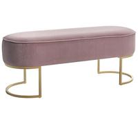 Beliani Banc Glam en Velours Motif Uni Banquette Rembourré Pieds en Métal Rose Milry