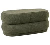 Beliani Banc Rembourré Vert Bouclé Rectangulaire Moderne Tabouret d'Appoint