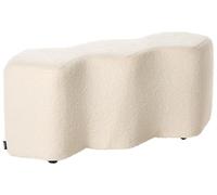 Beliani Banc Scandinave en Tissu Bouclé Rembourré Repose-Pieds Tabouret 86 x 30 cm Forme Irrégulière Blanc Cassé Littleton