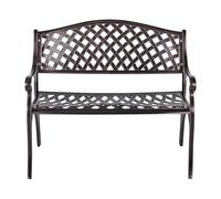 Beliani Banc Vintage en Métal 2 Places Extérieur Jardin Terrasse avec Accoudoirs Marron Staggia
