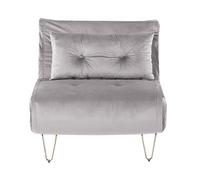 Banquette convertible 1 place en velours gris VESTFOLD