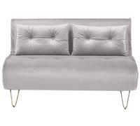 Beliani - Banquette Convertible 2 Places - Vestfold - en Velours et Métal, Gris