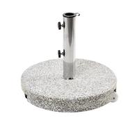 Beliani Base de Parasol en Granit Ronde et Acier Inoxydable 45 cm 30 kg Gris Cerzeto