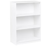 Beliani Bibliothèque à 3 Étagères Minimaliste en Aggloméré 80 x 40 cm Finition Mate Blanche Zehna