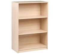 Beliani Bibliothèque à 3 Étagères Minimaliste en Aggloméré 80 x 40 cm Finition Mate Marron Clair Zehna