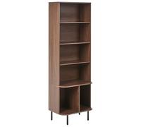 Beliani Bibliothèque à 5 Étagères Panneaux de Particules MDF et Fer Finition Stratifiée Marron Foncé Bradley