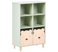 Beliani Bibliothèque en MDF à 3 Niveaux Étagère Pieds en Bois de Pin Rangement Chambre Enfant Vert Clair Nobby