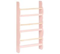 Beliani Bibliothèque Murale en Bois de Pin MDF Suspendue 3 Etages Meuble Chambre Enfant Rose Pastel Rigolet