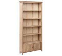 Beliani Bibliothèque Rustique Étagère Meuble de Rangement 2 Portes Bois Clair Salton