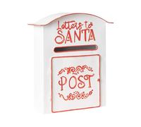Beliani Boîtes aux Lettres pour Père Noël en Métal Accessoire Décoration Intérieur Extérieur Blanche Espoo