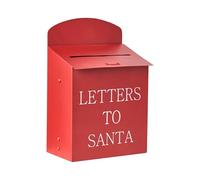 Beliani Boîtes aux Lettres pour Père Noël en Métal Accessoire Décoration Intérieur Extérieur Rouge Forssa