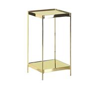 Beliani Bout de Canapé Haut Sellette en Métal Doré et Verre de Sécurité Finition Brillante et Design au Style Glamour pour Chambre ou Salon Tendance