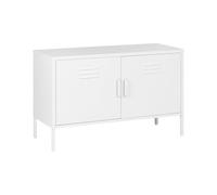 Beliani Buffet en Métal Bleu Marin à 2 Portes à Fentes 1 Etagère Mobilier de Bureau Industriel Uria