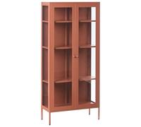 Beliani Buffet Haut en Métal à 2 Portes en Verre Style Industriel Moderne Marron Doré Harty