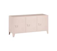 Beliani Buffet Industriel Moderne en Acier à 3 Portes Étagères Réglables Beige Cardiff