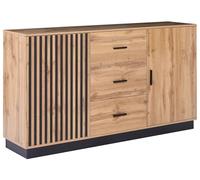 Beliani Buffet Moderne à 2 Portes et 3 Tiroirs MDF Mélaminé Meuble de Salon Marron Manaia