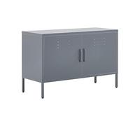 Beliani Buffet Moderne Industriel en Acier Gris Durable et Design avec 2 Portes